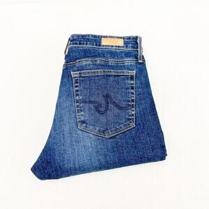 AG Farrah High Rise Skinny Denim Jeans Med-dark Wash Japanese Fabric Size 31